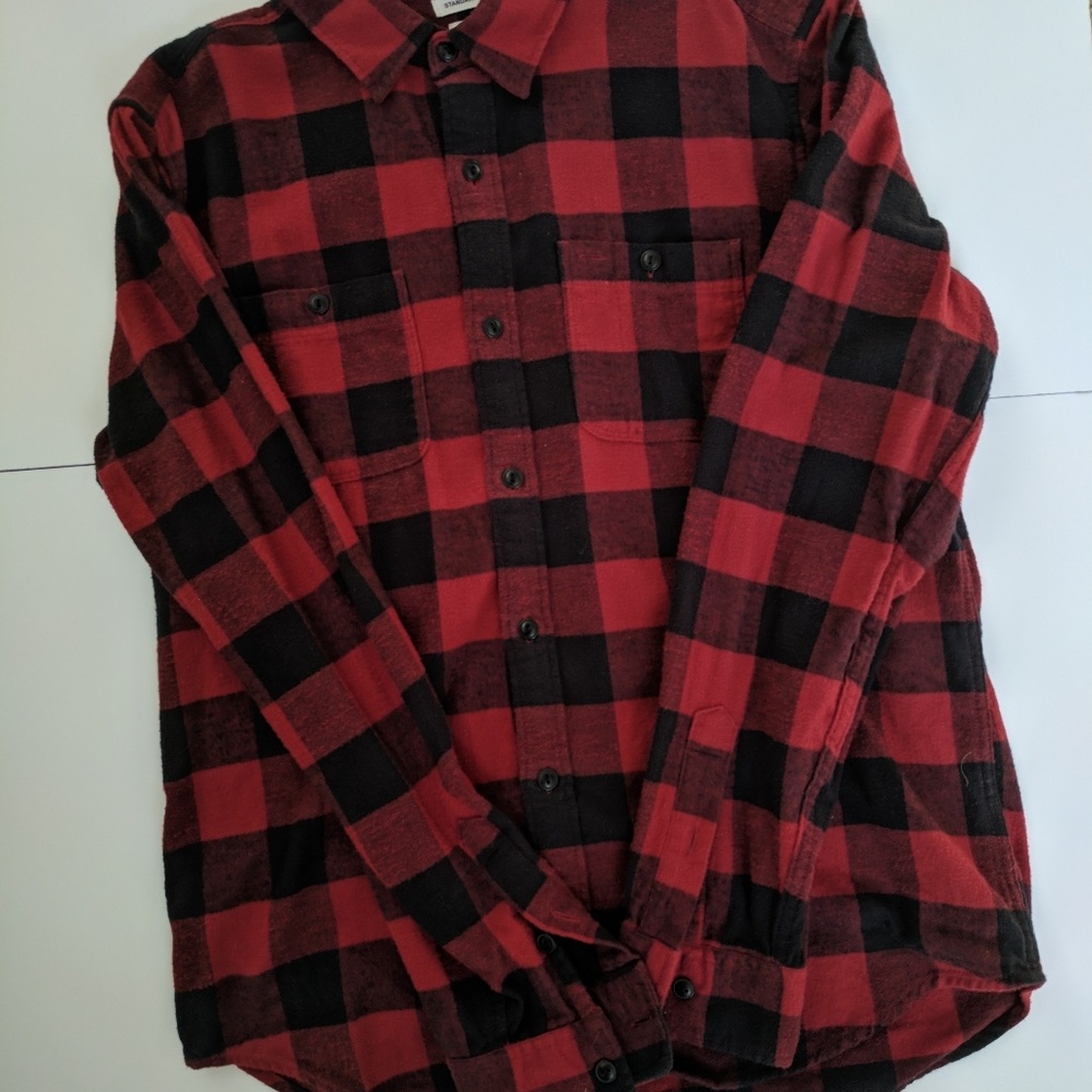 Flannel plaid standard fit shirt